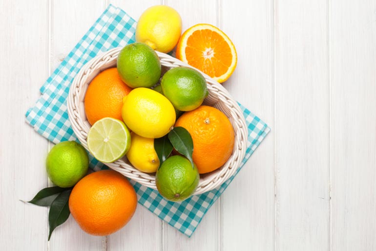 citrus fruits are high in fiber and water