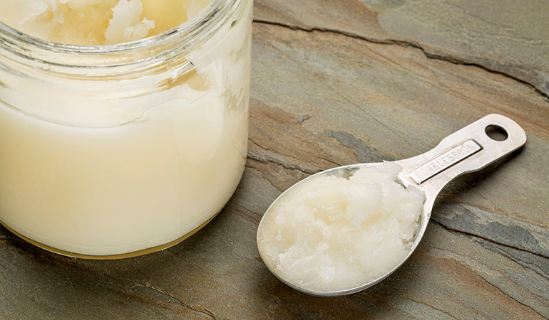 coconut oil helps heal surrounding dry and flaky skin