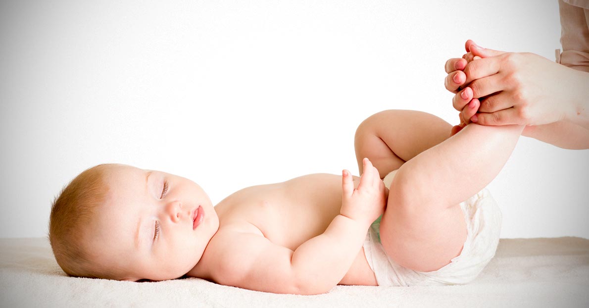 By pressing baby's feet gently, a cranky, crying baby can be calmed down.)