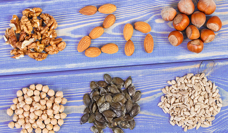 Nuts and seeds provide with healthy fats that cut down the bad fats
