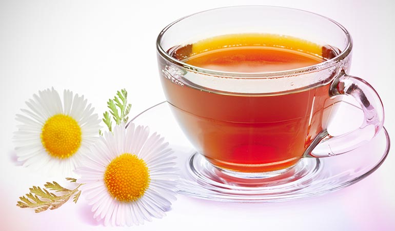 Chamomile tea soothes your body and helps you fall asleep