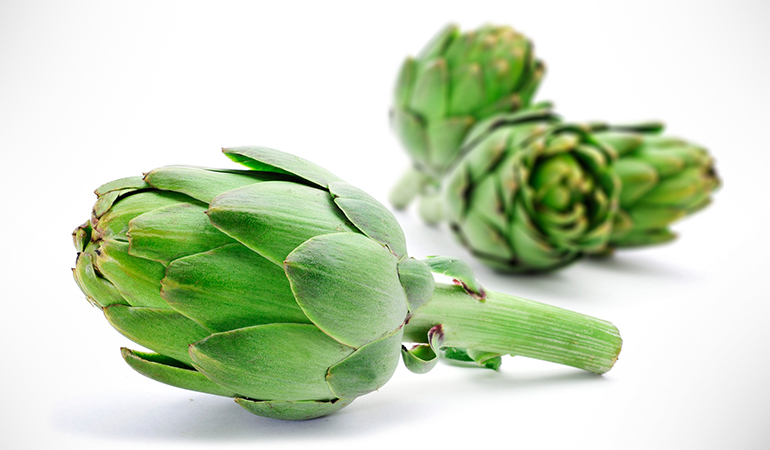 One large artichoke has 5 grams of protein.