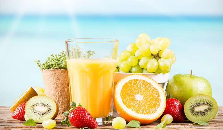 Fresh juices have fiber, nutrients and goodness and none of the added sugar.