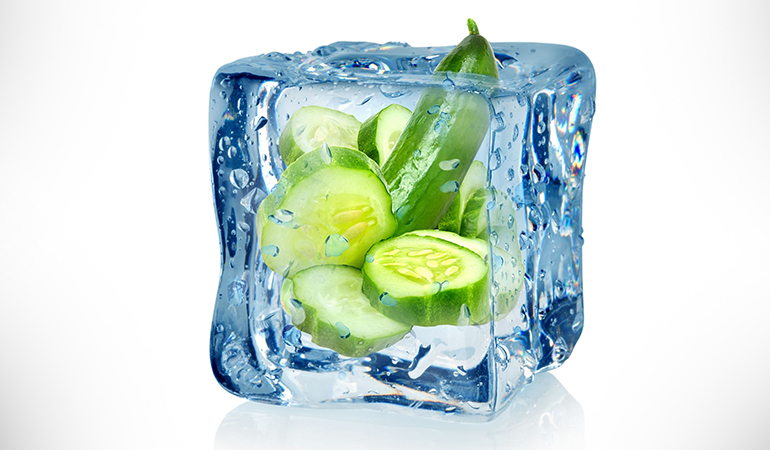 Honey and cucumber ice cubes will protect your skin from oxidative damage and keep it keep it feeling moisturized.