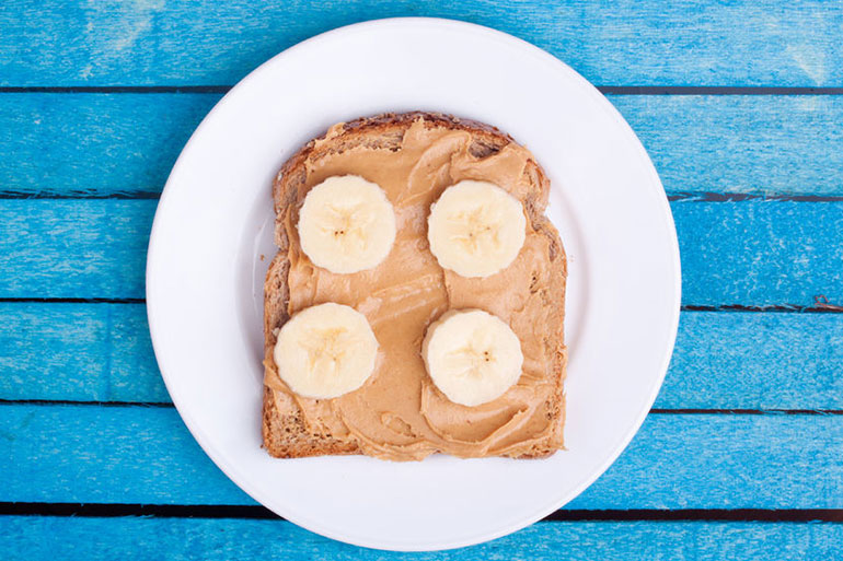 Nut butter and banana sandwiches will keep you satiated and will also control your blood sugar levels.