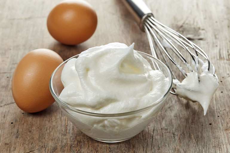 Egg whites contain protein and amino acids.