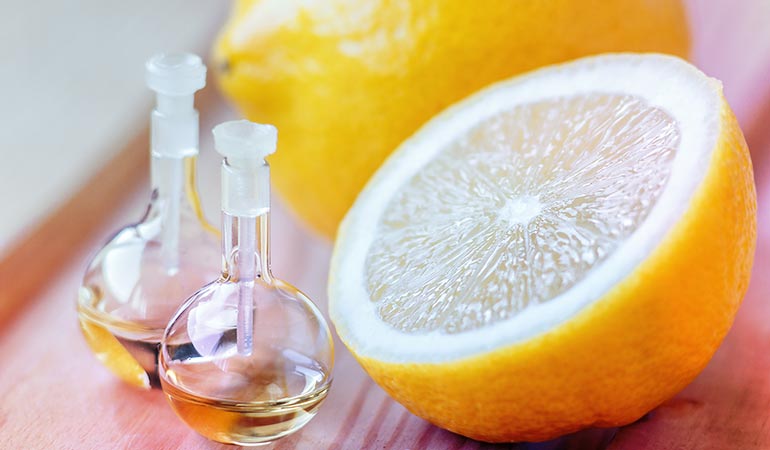 Lemon oil removes toxins, restores energy, and stimulates lymphatic drainage and weight loss.