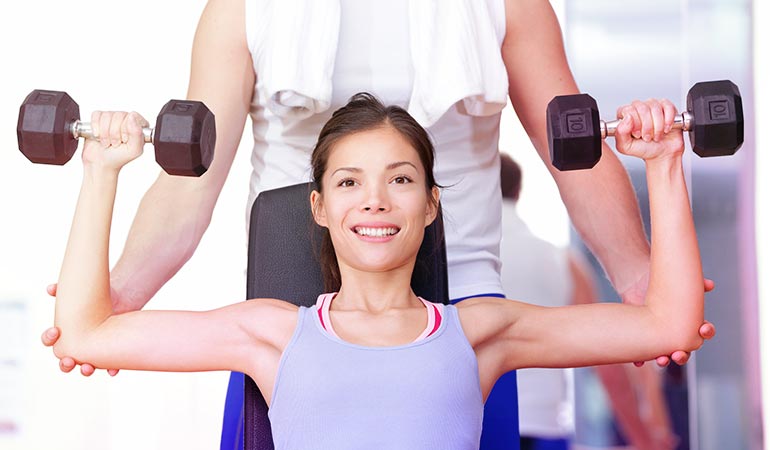 (Weight lifting and stretching help in building bone mass and improve posture.