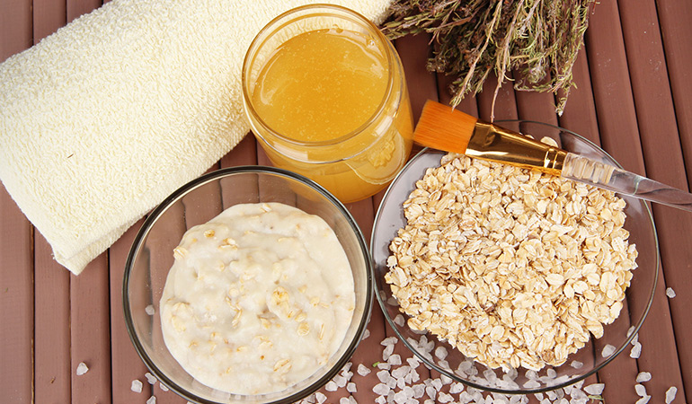 Try a honey-based mask on your knees and elbows to cleanse and lighten dark skin