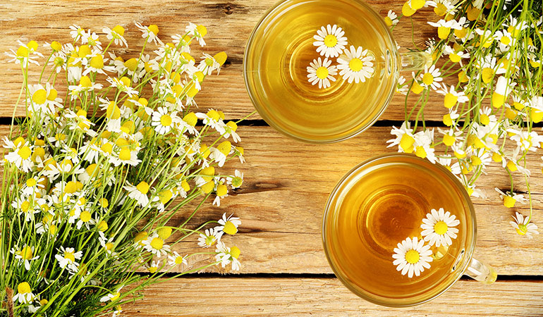 Chamomile relaxes the digestive tract reducing bloating and gas