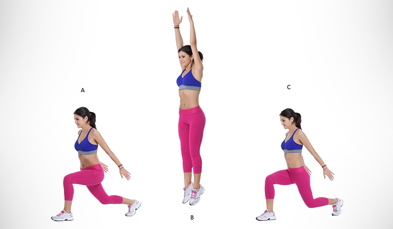 Get rid of excess fat in your buttocks, abs, and legs with double jumps