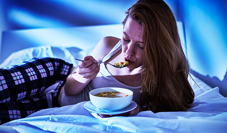 Eating late at night can affect your morning workout