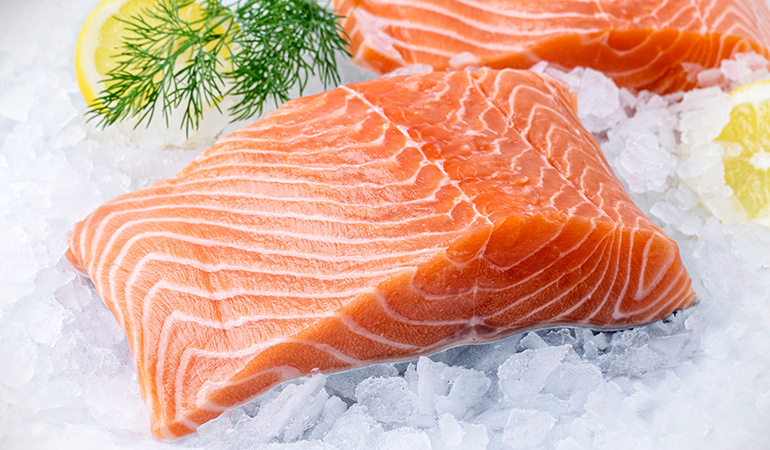 Salmon contains a ton of protein and unsaturated fats
