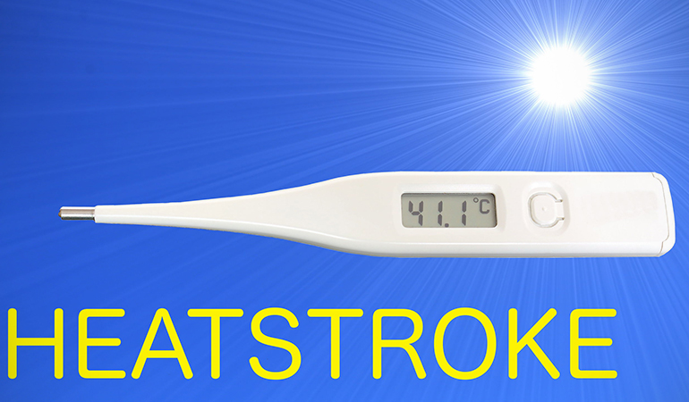 Heat stroke occurs when your body temperature goes beyond 104 degrees Fahrenheit