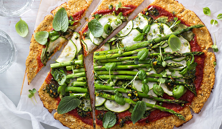 Cauliflower can be used as a pizza crust.