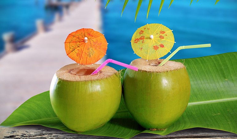 Drink coconut water instead of alcoholic beverages to stay hydrated and healthy