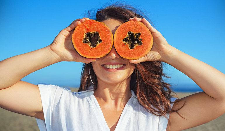 Get a naturally clear skin with gram flour, oranges, and papayas