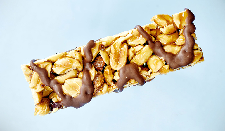 Energy bars are high in sugar.