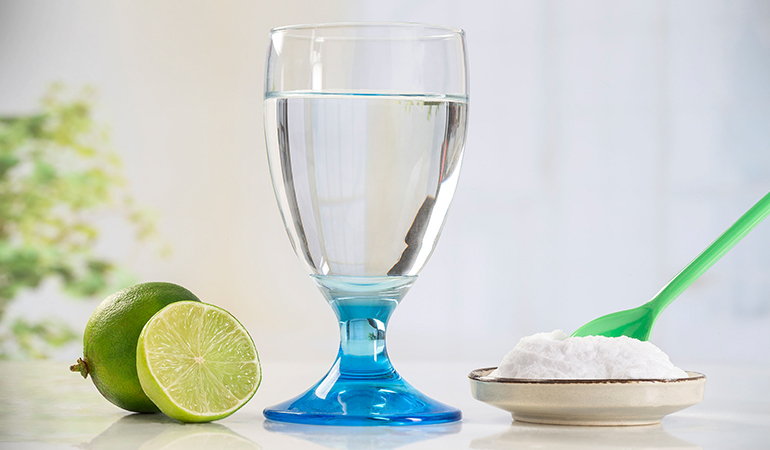 Alkaline water can be prepared using lemon, water, and Himalayan salt