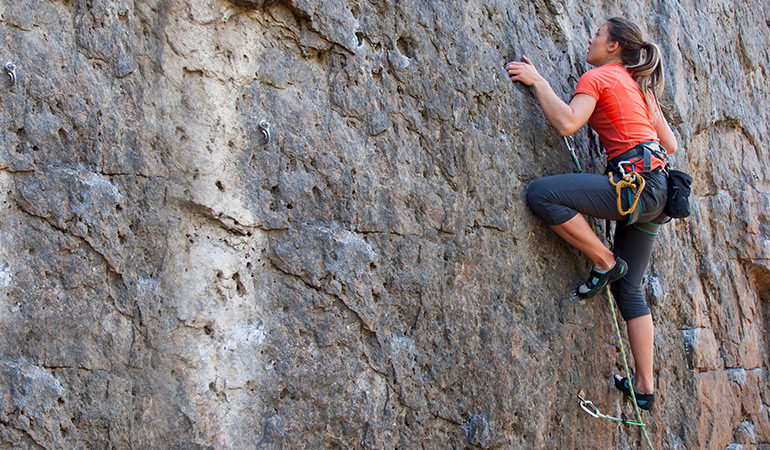 Try rock climbing for a challenging yet fun workout
