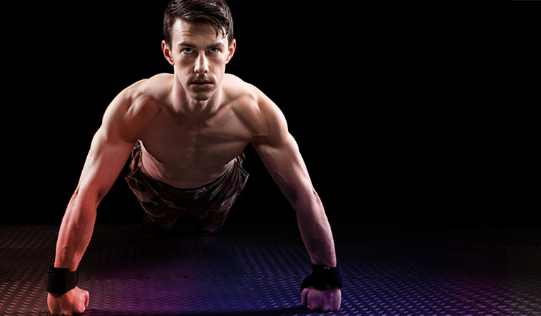 Aztec push-ups require strength and explosive jumping power.
