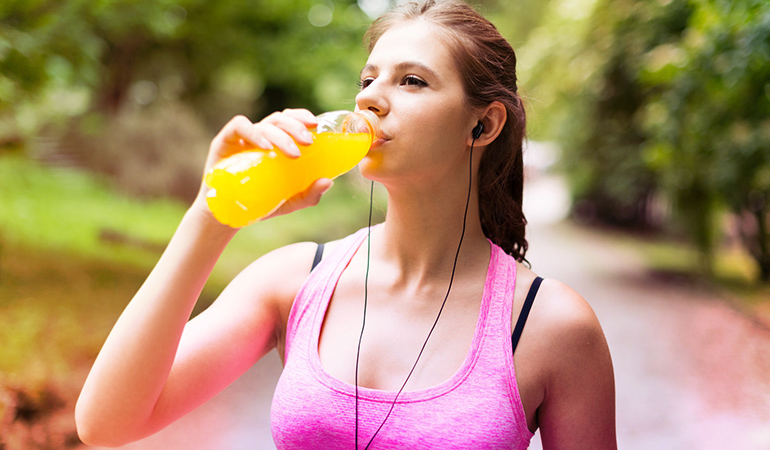 Sports and energy drinks are often loaded with sugar and caffeine