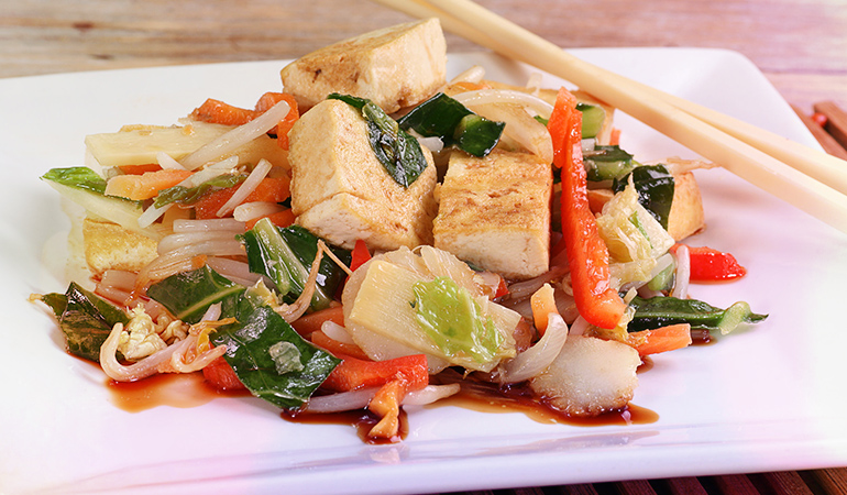 Fortified raw tofu has 120 IU of vitamin D.