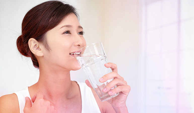 Drink plenty of water for smooth and glowing skin