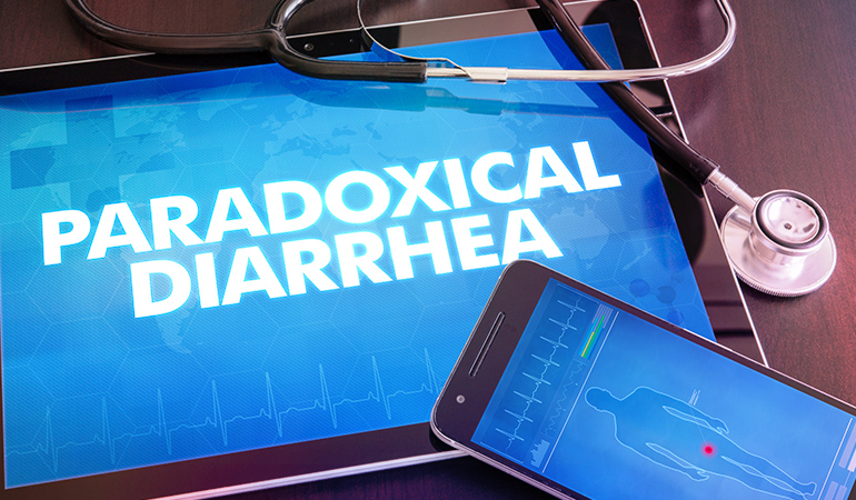  Paradoxical diarrhea is caused due to chronic constipation