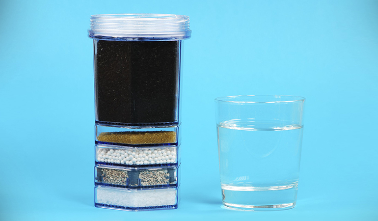 Activated charcoal is used in water filters to purify water and make it fit for drinking