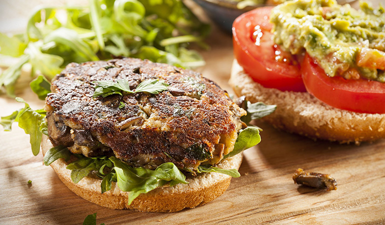 Veggie burgers made from soy protein contain hexane