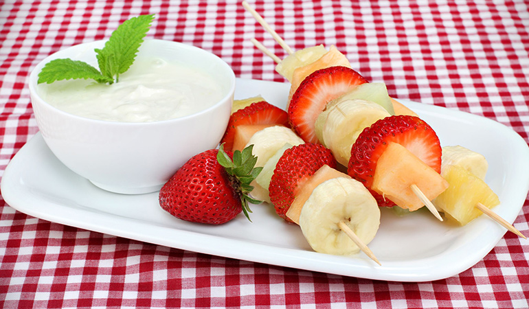 Yogurt and fresh fruit improve digestion.