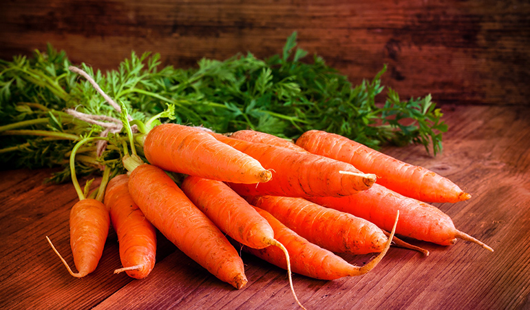 Carrots have 5302.5 mcg of beta-carotene per half cup.