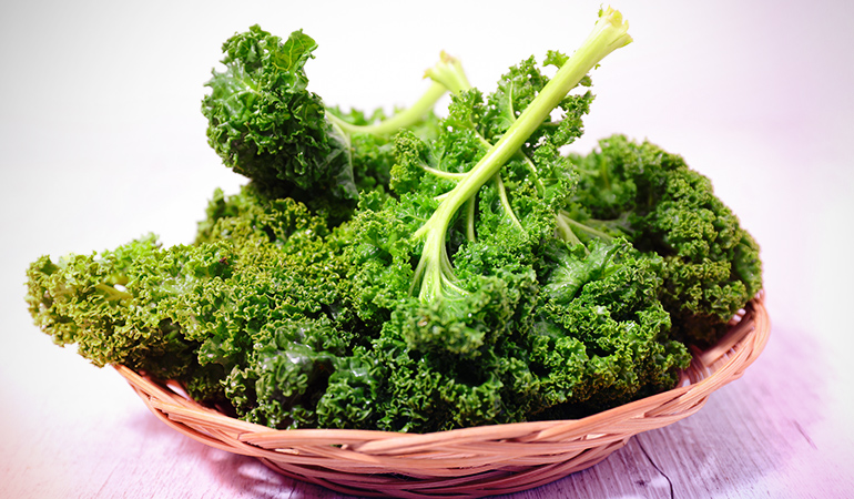 Kale is a good source of vitamin A.