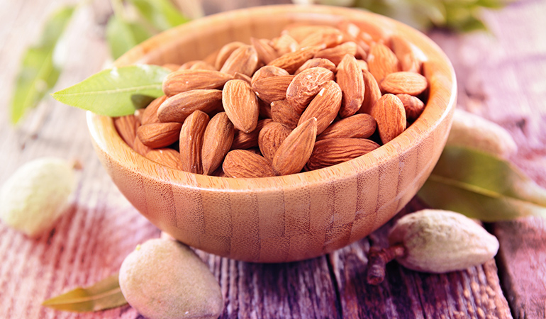 1 oz of almonds has 1.05 mg iron.