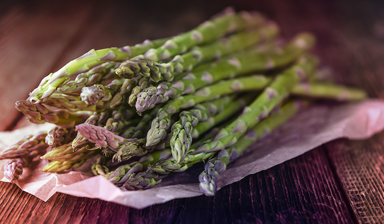 Asparagus is a good source of folate.