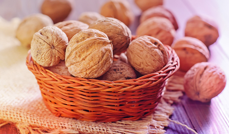Walnuts are a good source of omega 3 fatty acids.