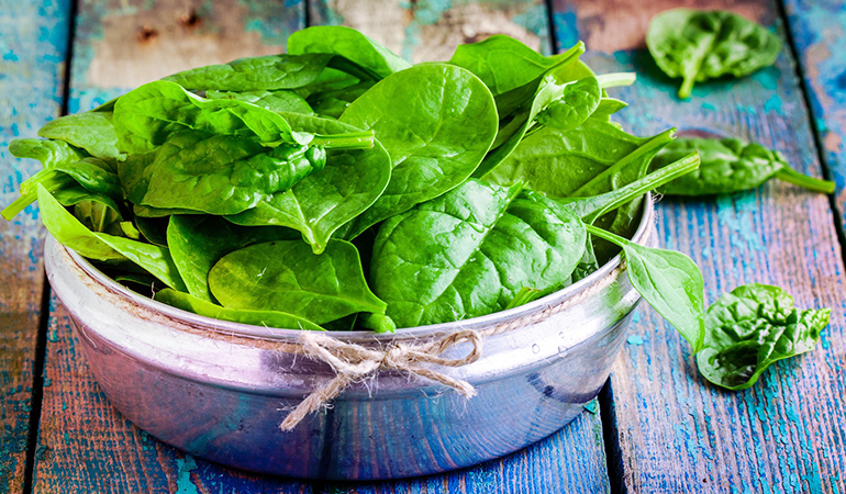 Spinach is a good source of omega 3 fatty acids.