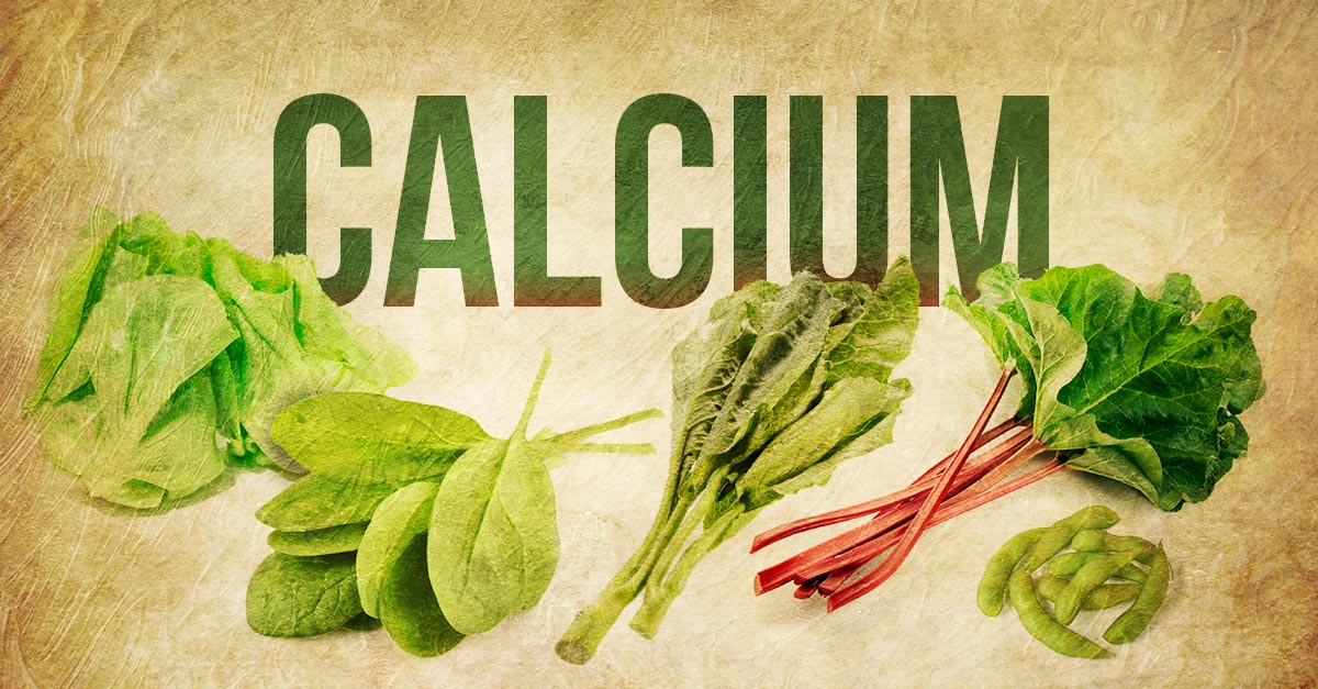 Calcium-rich vegetables include rhubarb stalk and spinach.