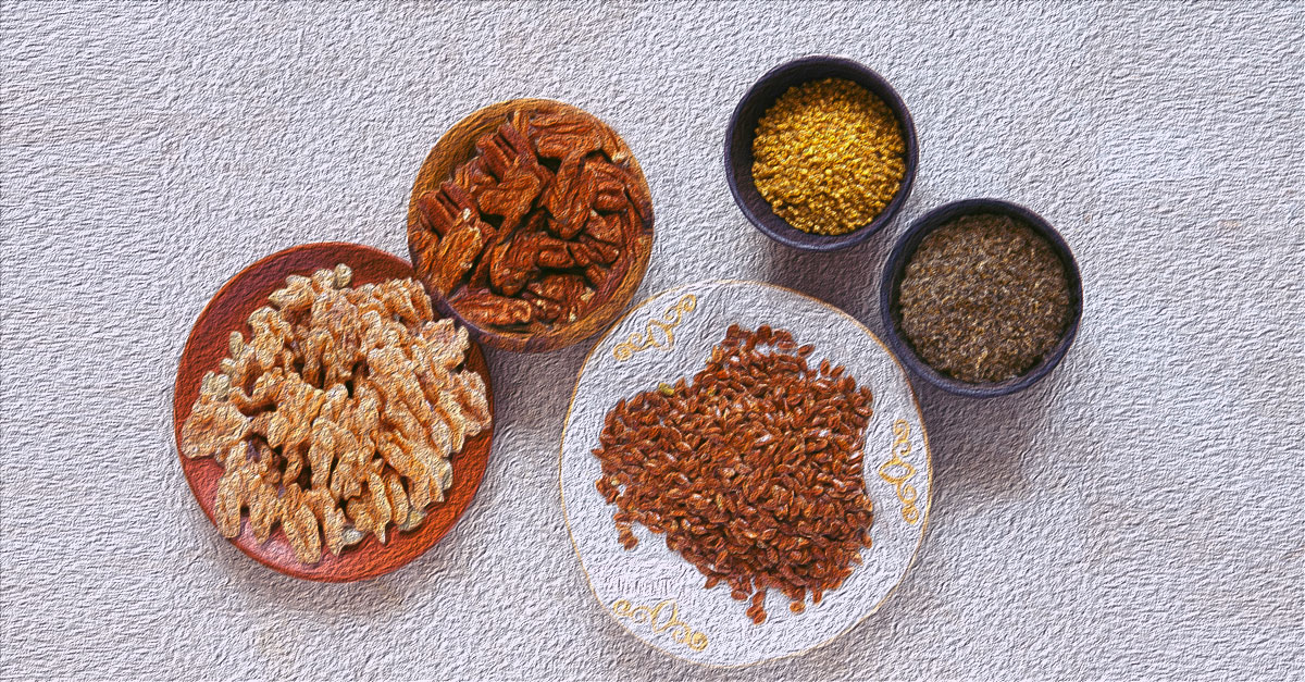 Nuts and seeds are the best source of omega 3 fats alongside fatty fish.