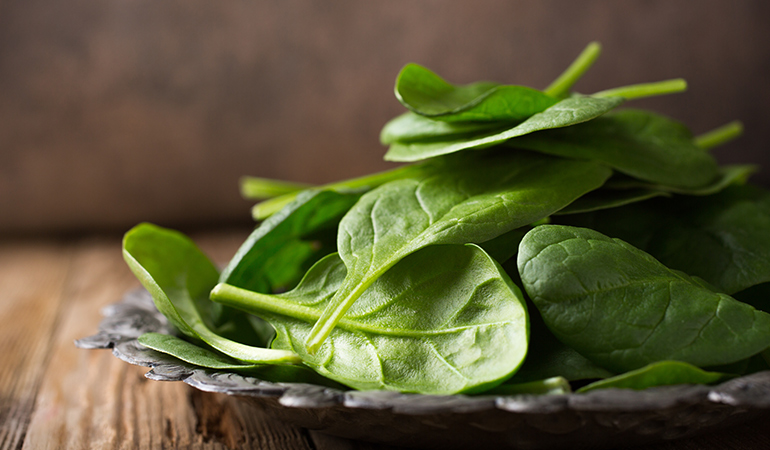 Half a cup of boiled spinach: 3.2 mg of iron (17% DV)
