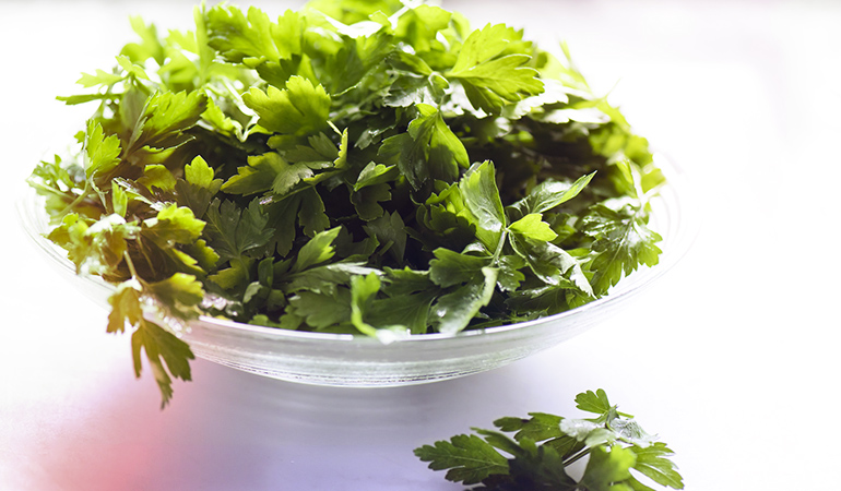 A cup of chopped parsley has 0.35 mg of boron.