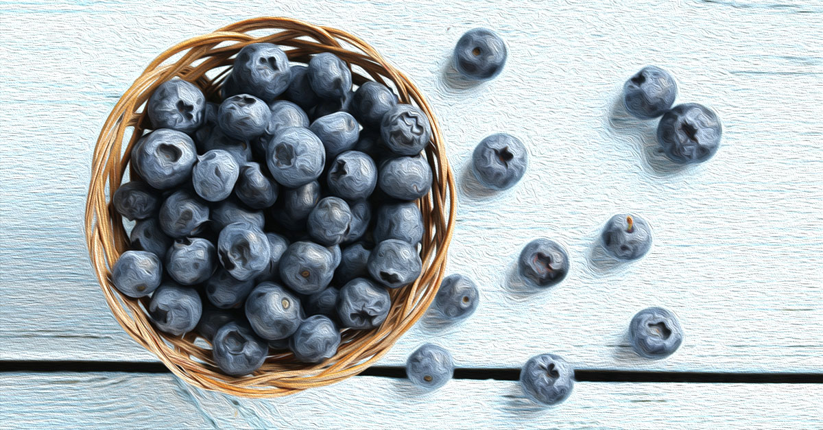 Vitamins in blueberries include K, C, E, B, and A.